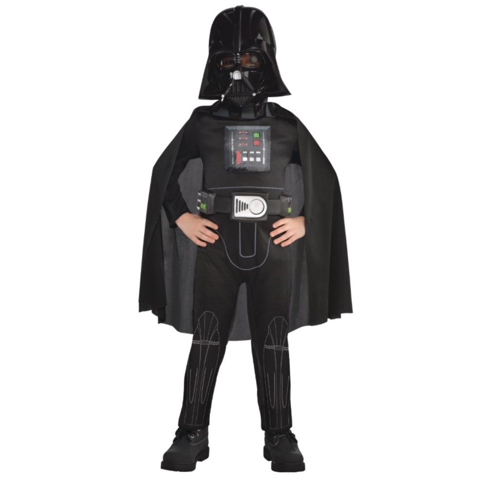 Kids Disney Star Wars Darth Vader Black Jumpsuit Halloween Costume,